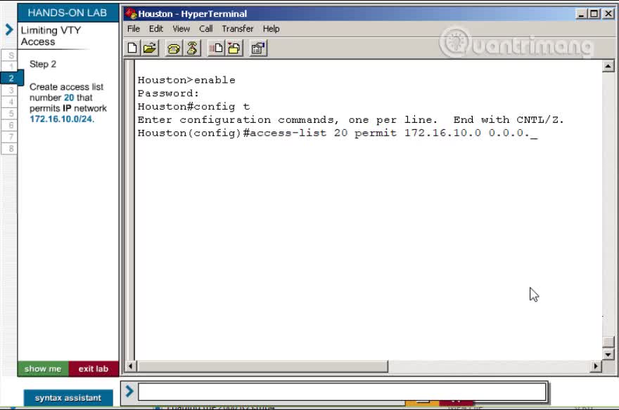 Limiting VTY Access