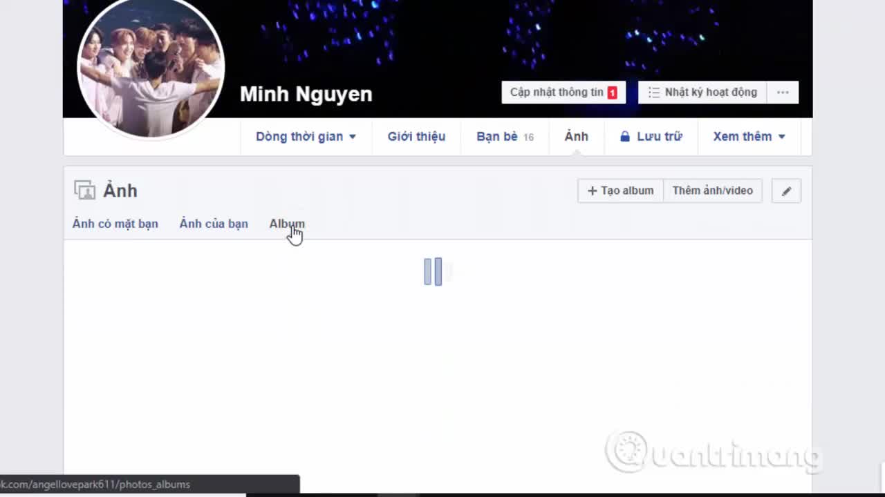 Cách đổi tên album ảnh Facebook PC