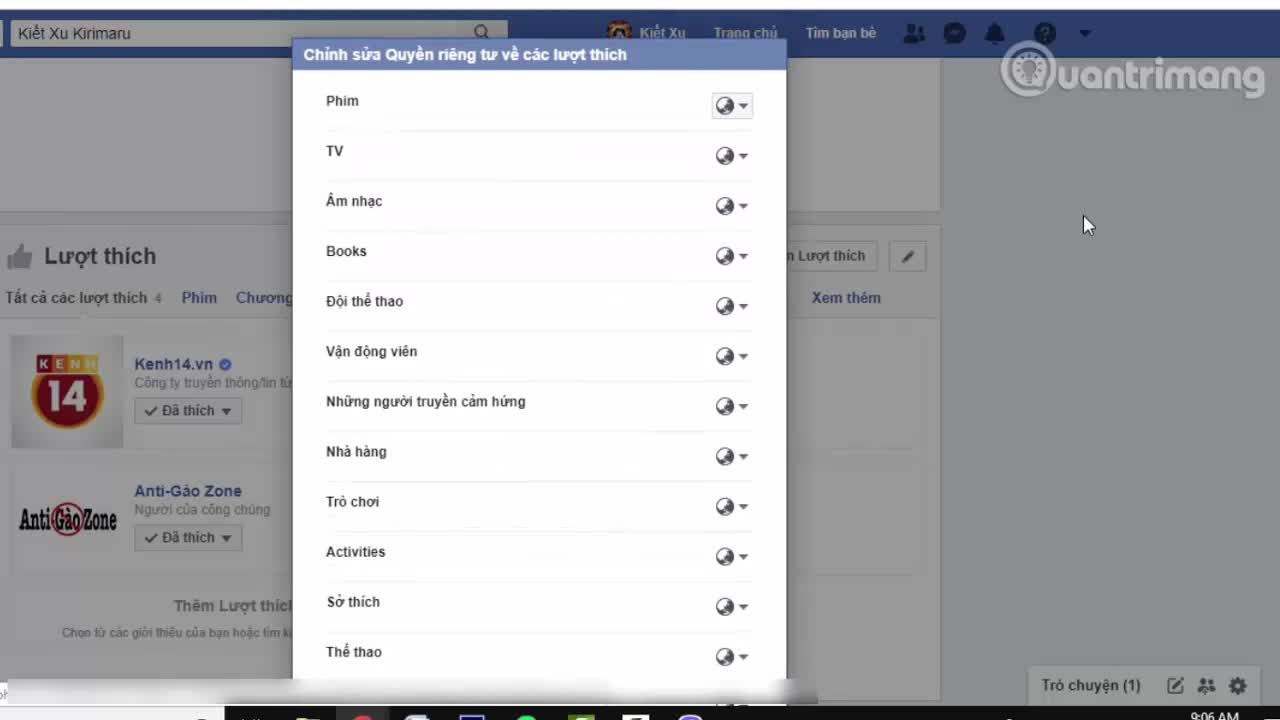Cách ẩn lượt thích trên Facebook