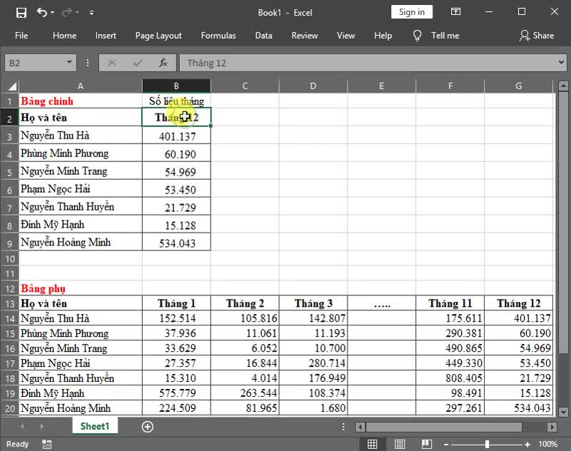 Hàm Vlookup nâng cao