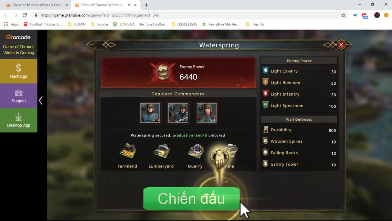 Cách chơi Game of Thrones: Winter is Coming trên web