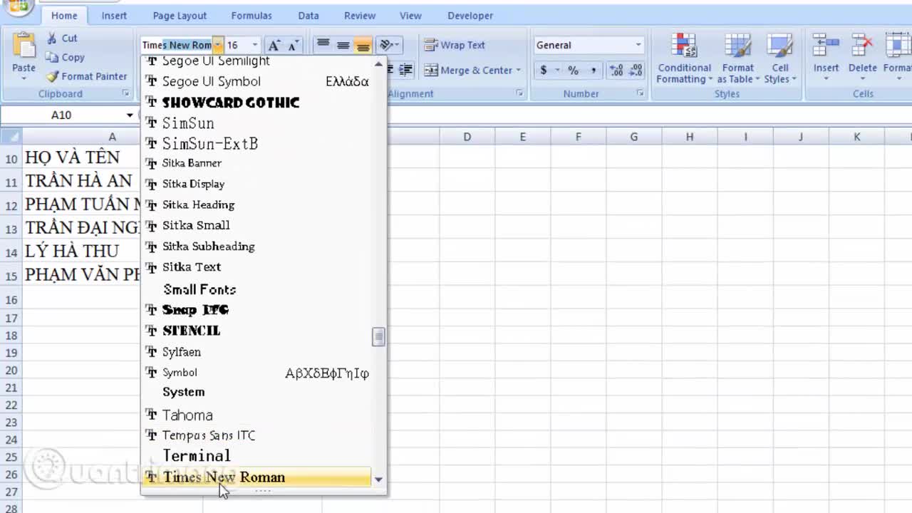 Cách chuyển chữ thường sang chữ hoa trong Excel