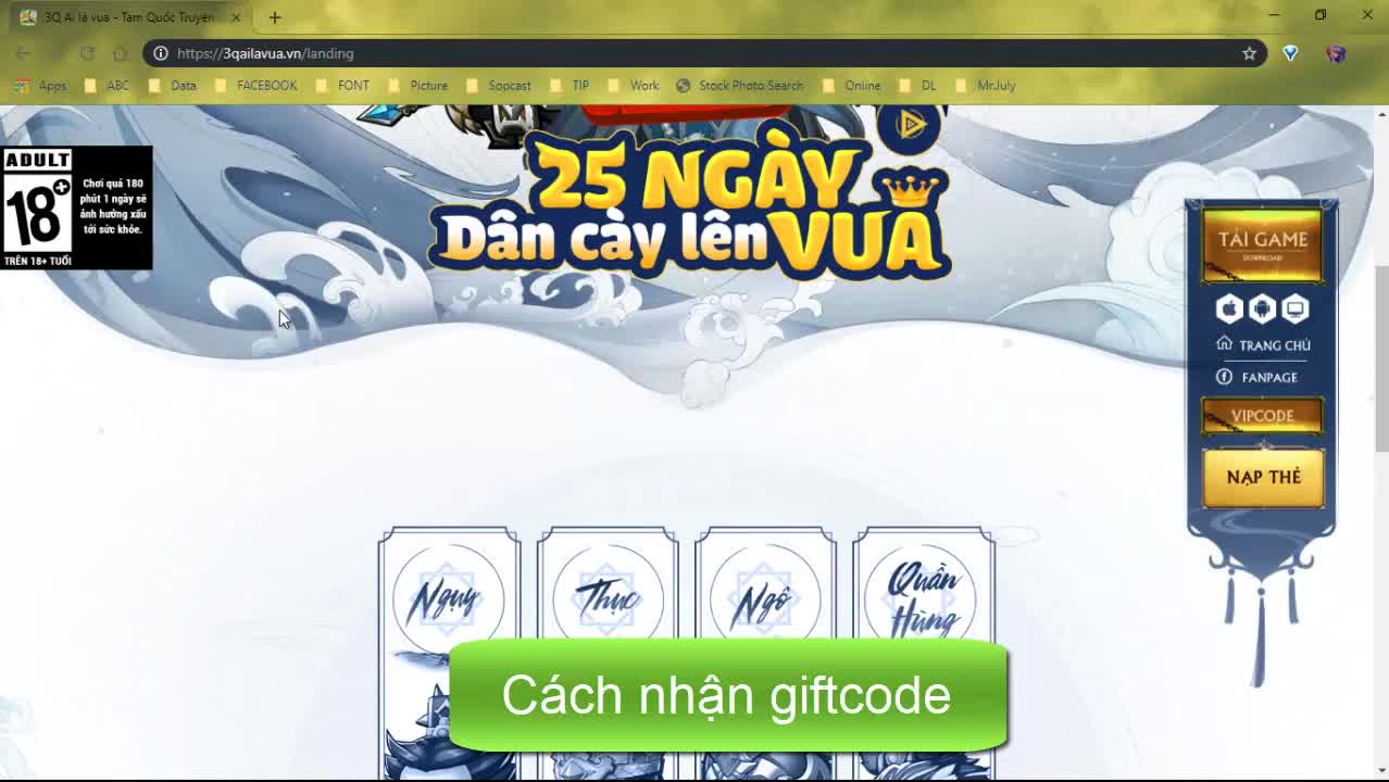 Cách nhập giftcode game 3Q Ai Là Vua 