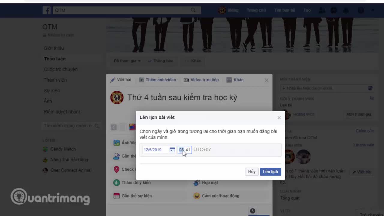 Cách lên lịch bài đăng nhóm Facebook
