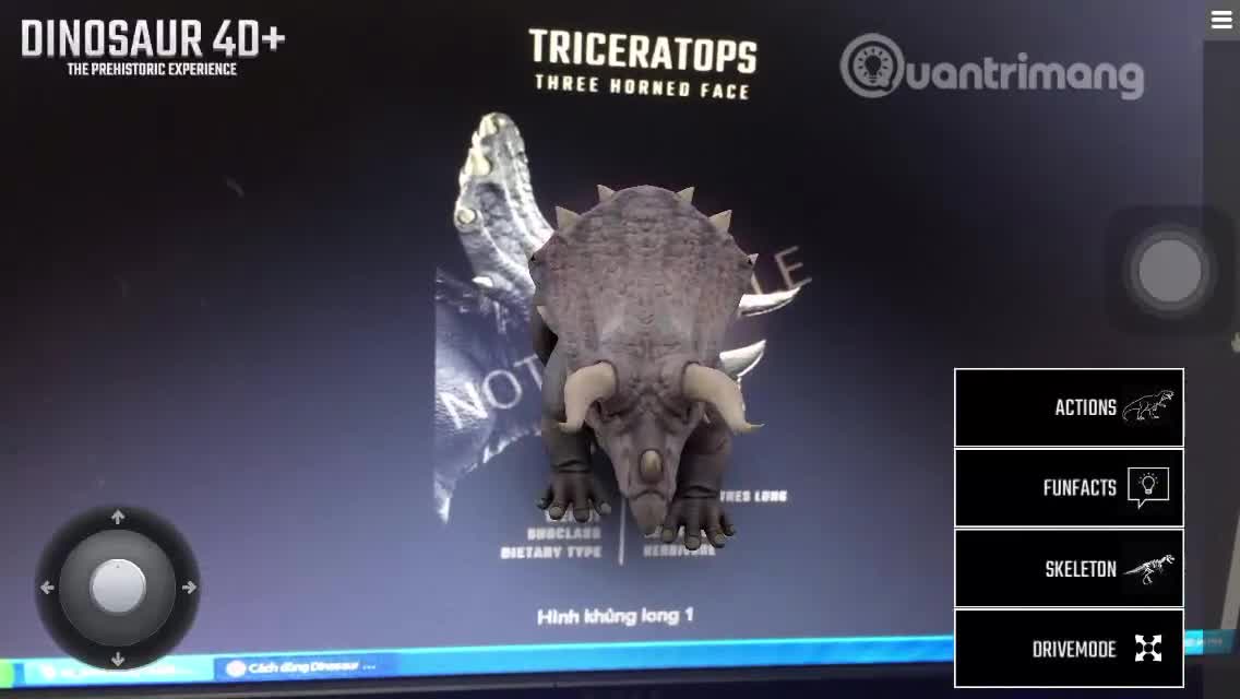 Cách dùng Dinosaur 4D chiếu hình khủng long 4D