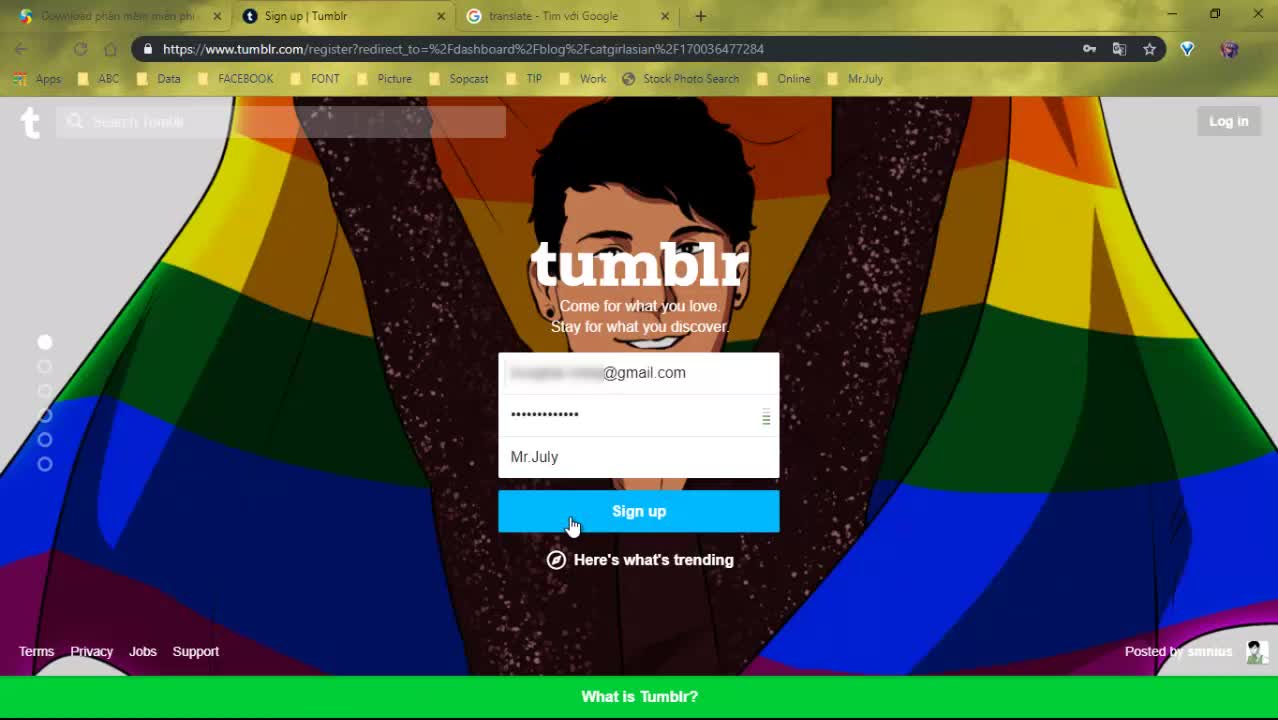 Hướng dẫn tạo tài khoản Tumblr