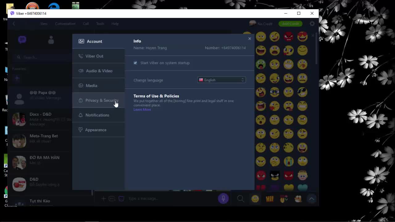 Hướng dẫn đặt mã khóa Viber trên máy tính 