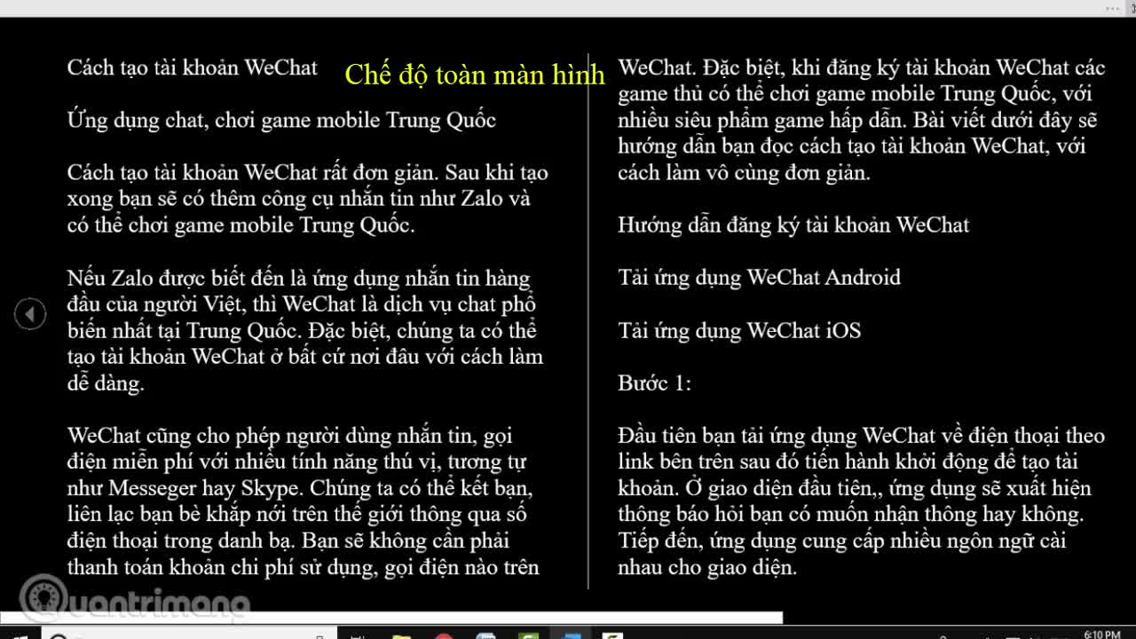 Cách đọc văn bản Word trên nền đen