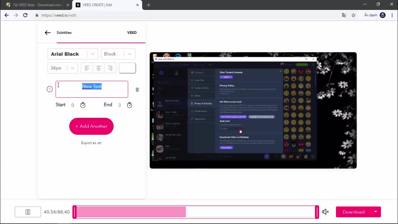 Hướng dẫn chèn phụ đề cho video trên VEED