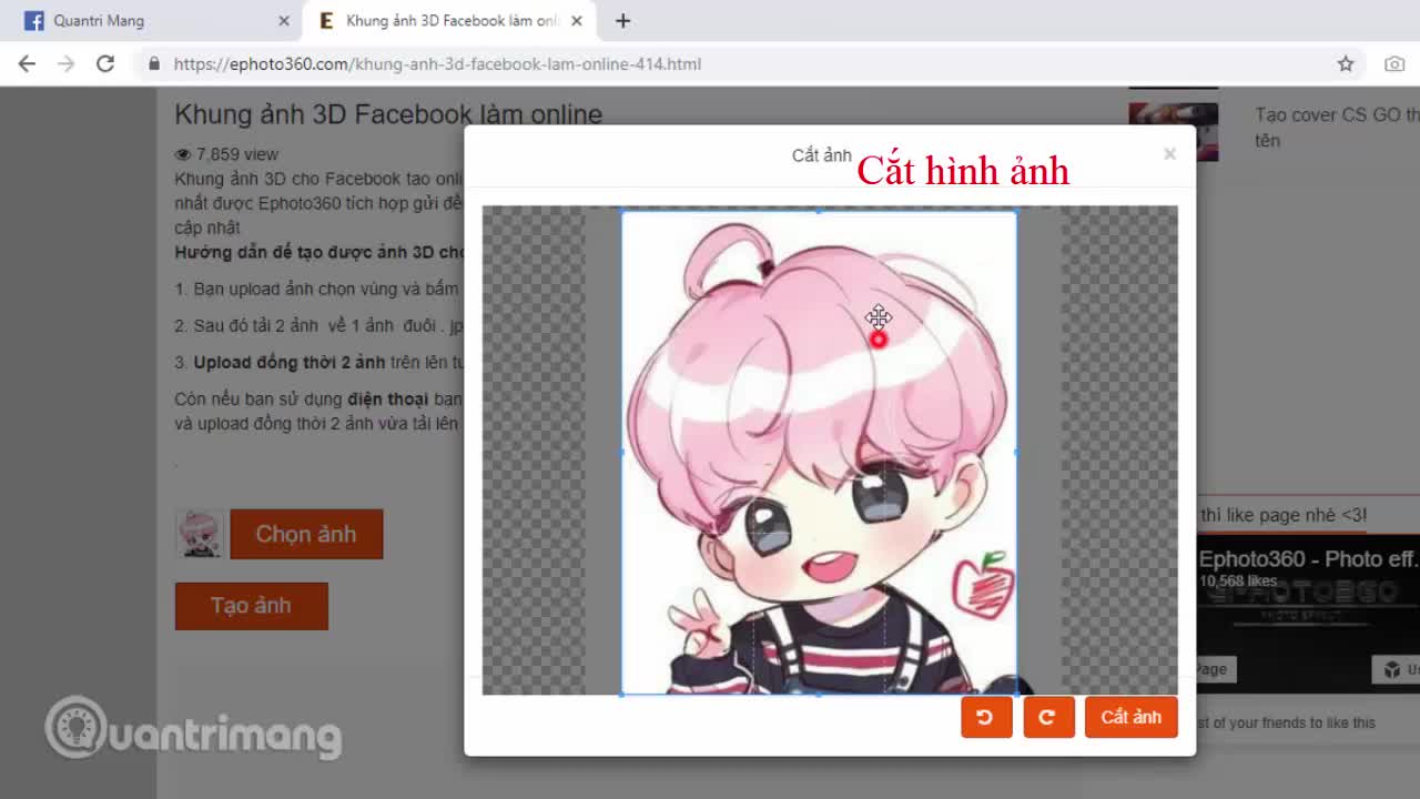 Cách đăng ảnh ghép 3D lên Facebook