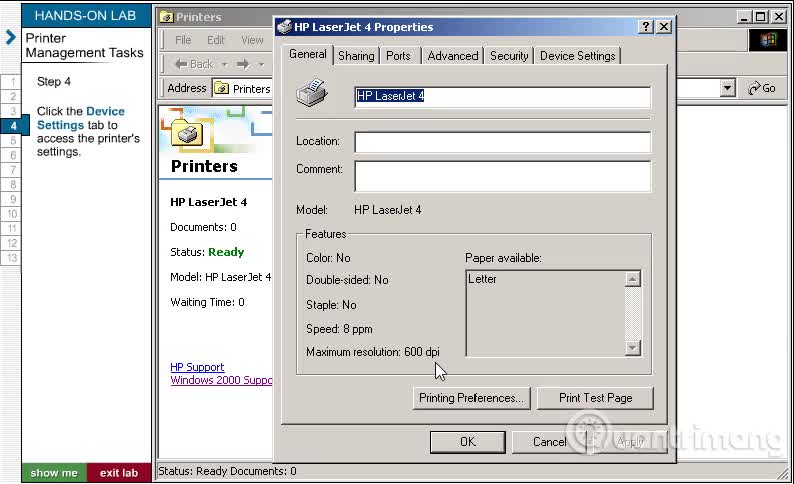 Printer Management Tasks