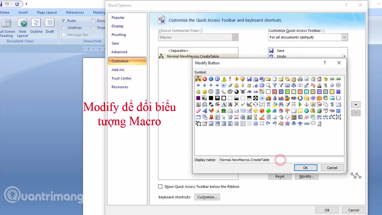 Cách tạo Macro trong Word 2007