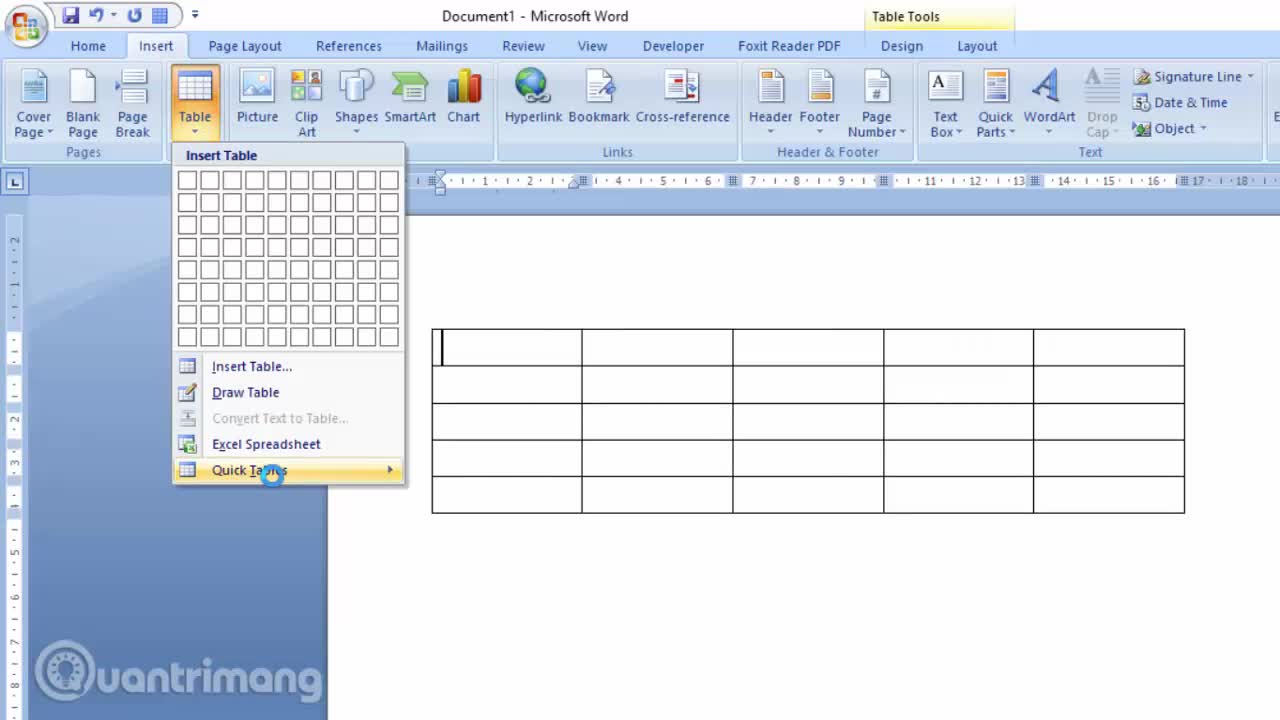 Cách tạo bảng biểu trên Word