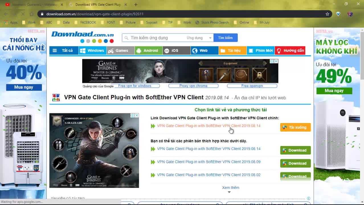 Tải và cài đặt VPN Gate Client Plugin trên máy tính