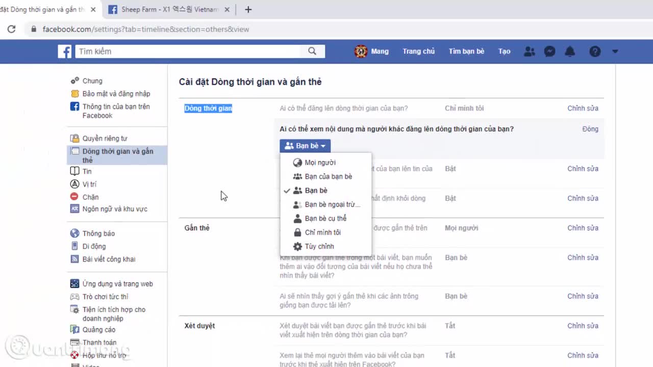 Thiết lập chế độ quản lý bài đăng được tag trên Facebook