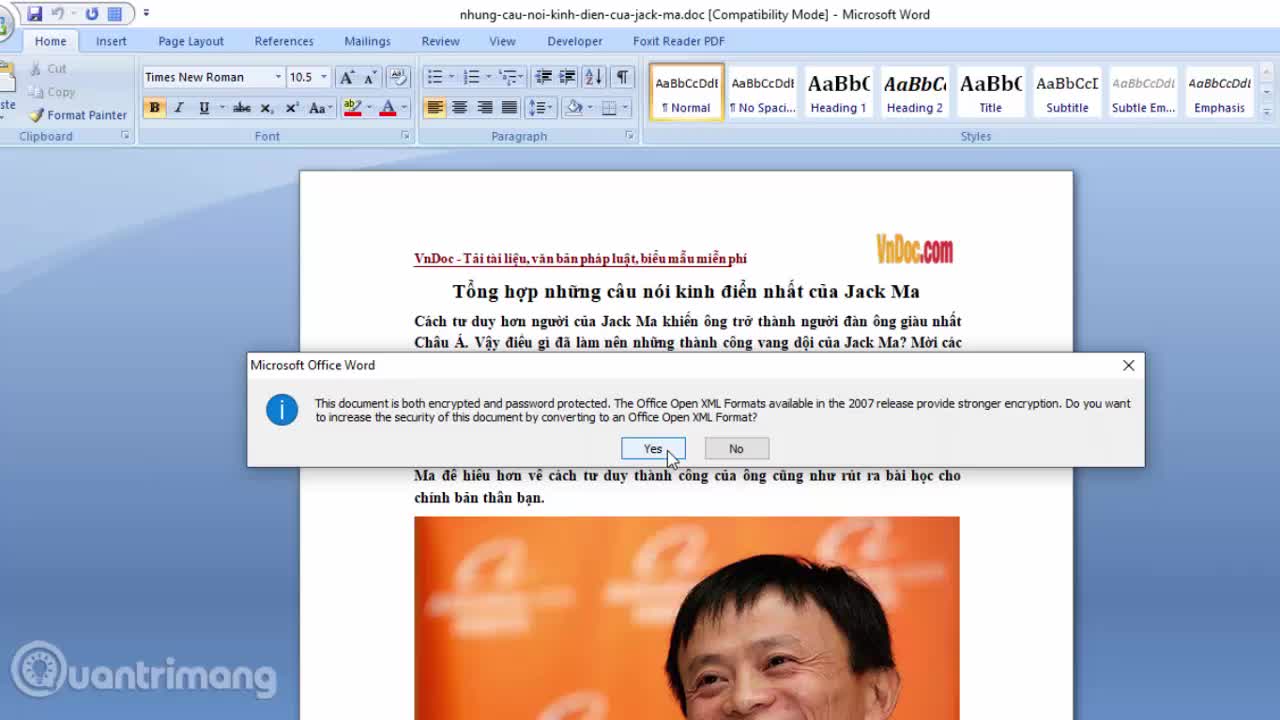 Cách không cho người khác copy và chỉnh sửa file Word