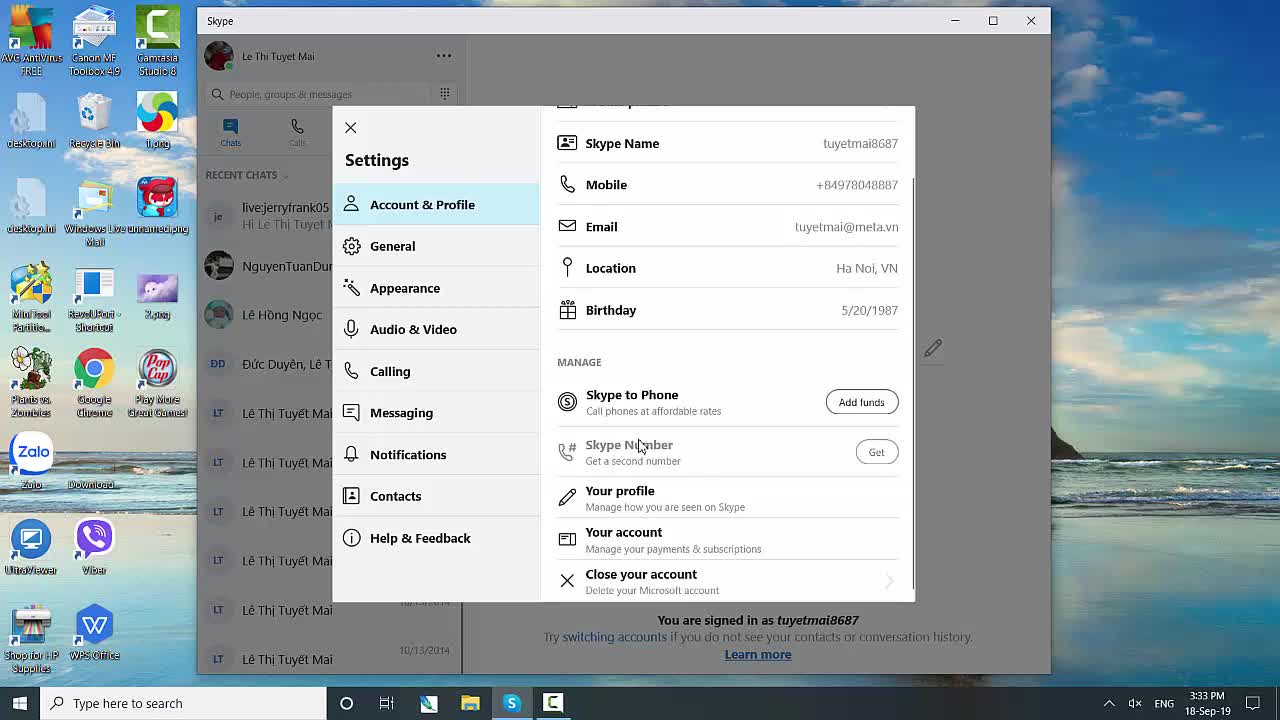 Cách thay đổi thông tin cá nhân tài khoản Skype - Download.com.vn