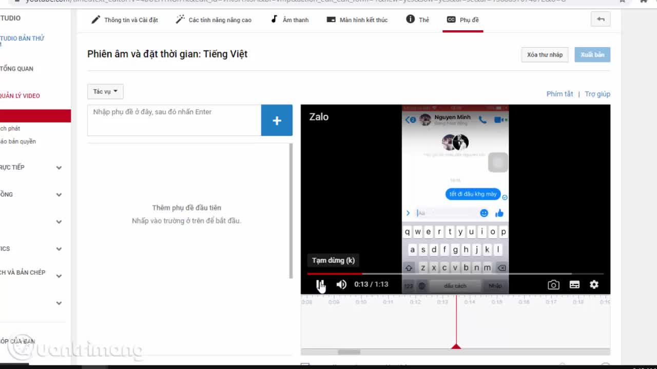 Cách tạo phụ đề cho video YouTube