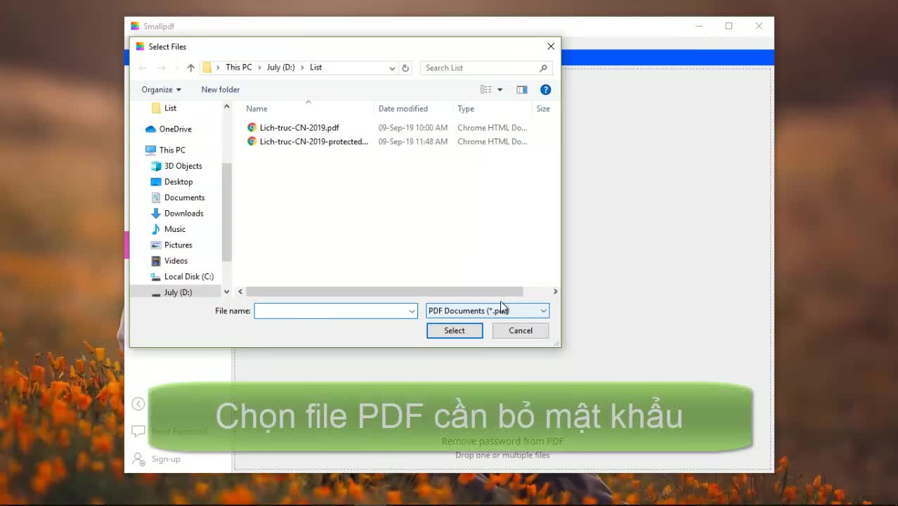 Cách bỏ mật khẩu trên file PDF bằng Smallpdf