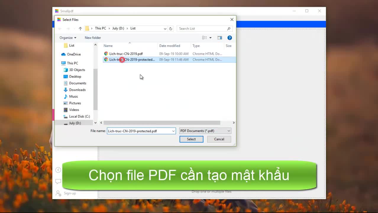 Cách đặt mật khẩu bảo vệ file PDF bằng Smallpdf
