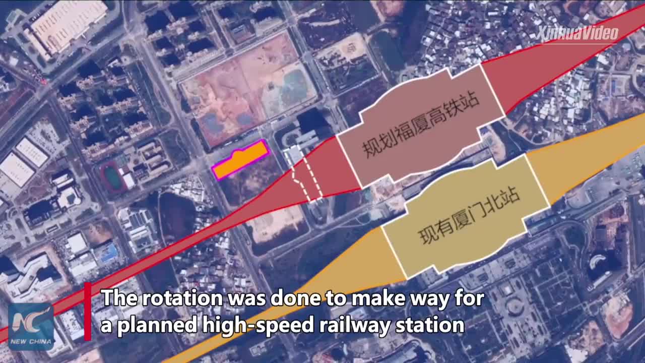 30,000 ton bus terminal moved horizontally in Xiamen, China