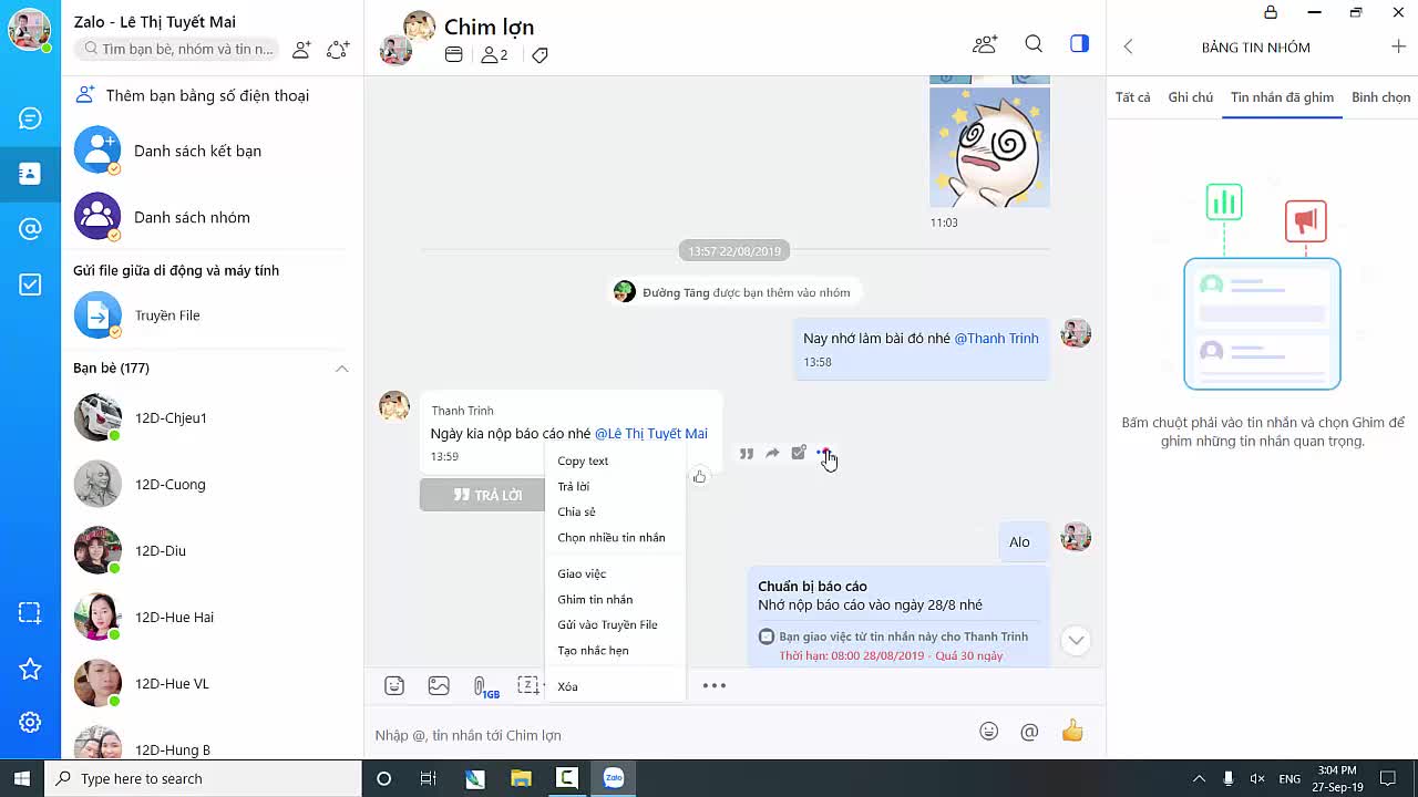 Cách ghim cuộc hội thoại lên đầu Zalo PC - Download.com.vn