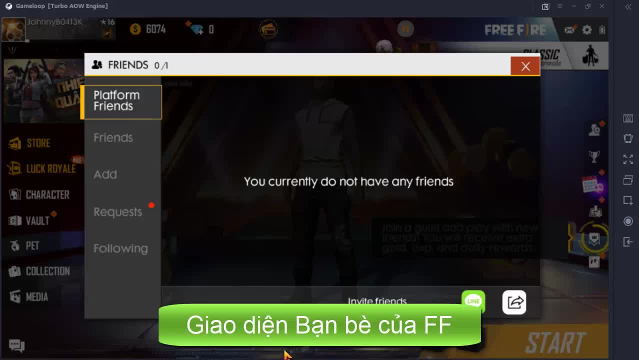 Cách kết bạn trong game Garena Free Fire