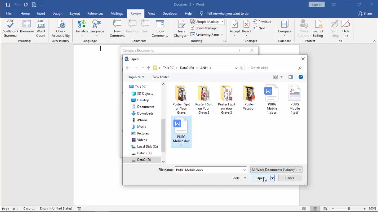 Hướng dẫn so sánh file trên Microsoft Word