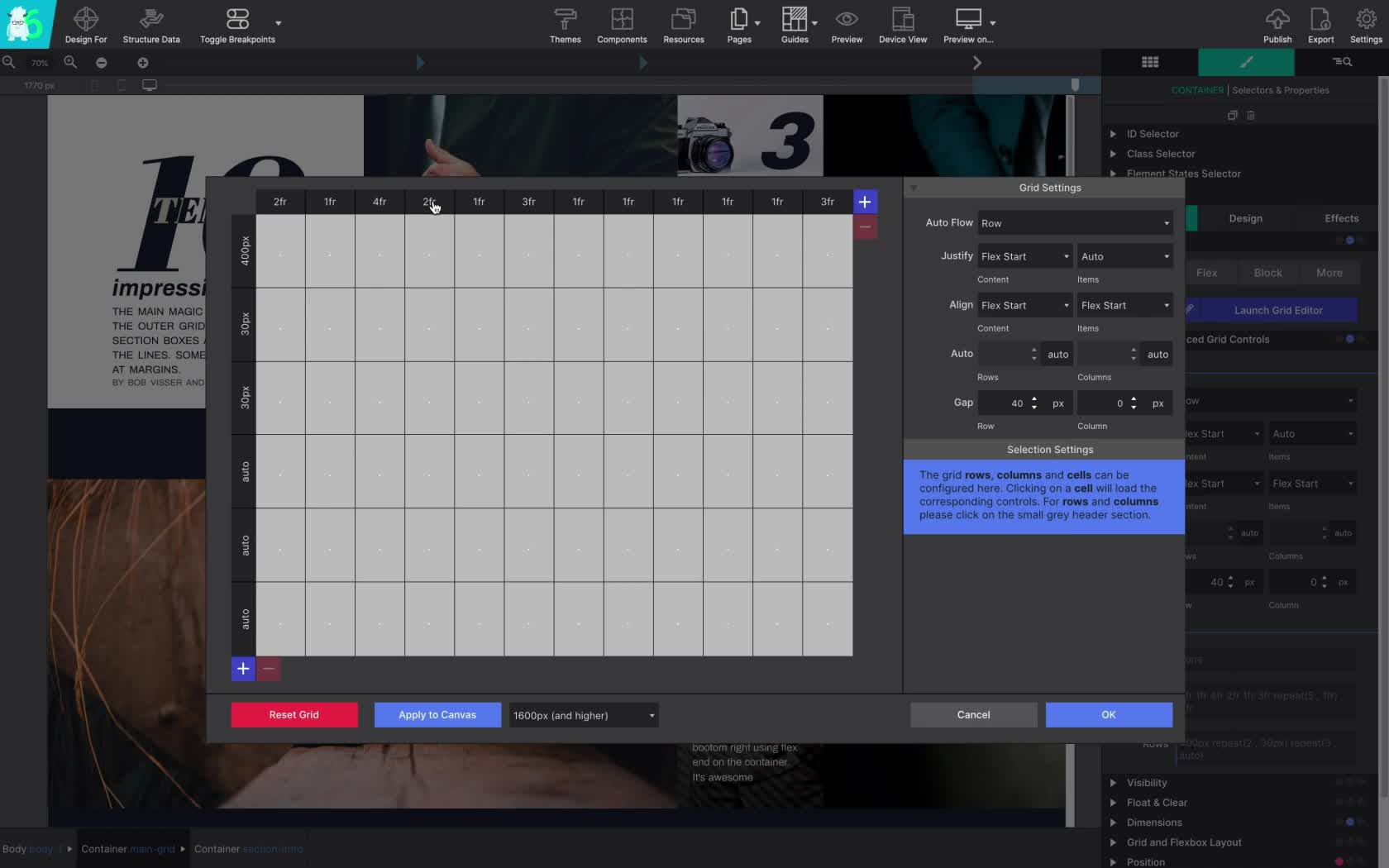 Responsive Site Designer - Css Grid