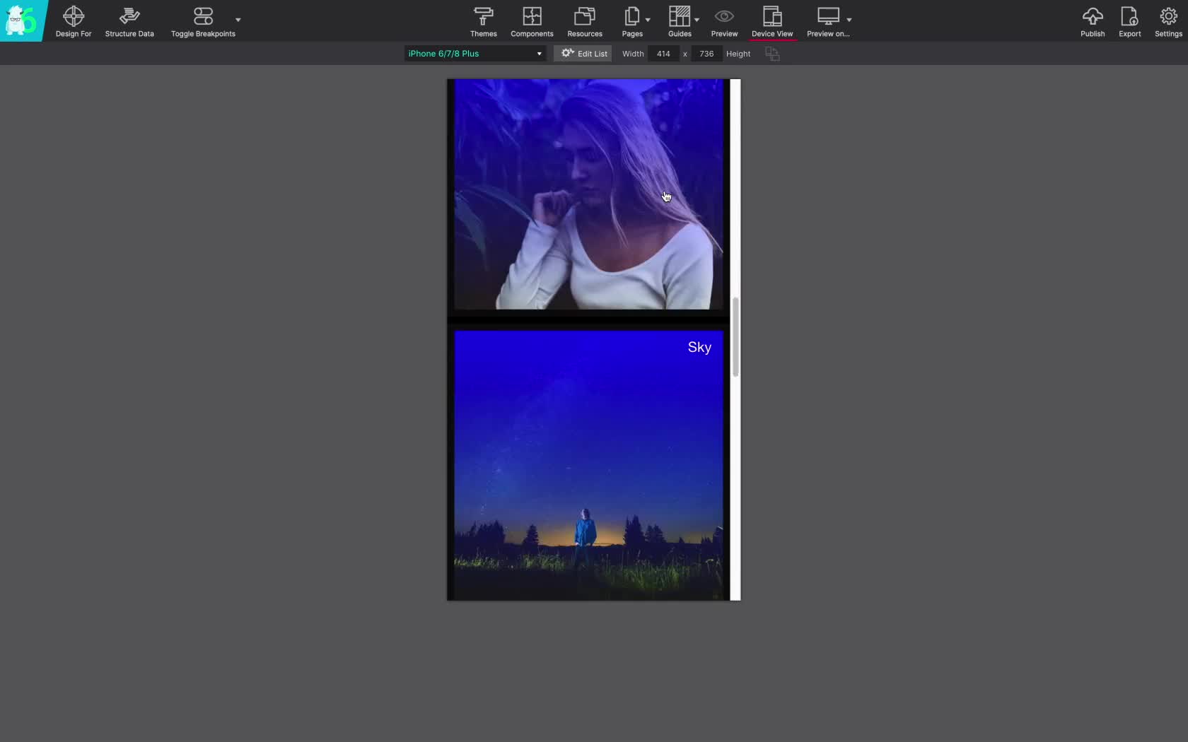 Responsive Site Designer - Device Mode