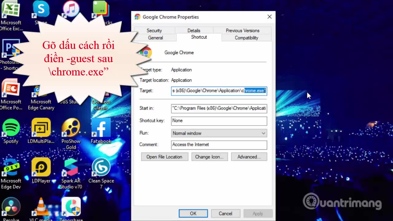 Cách luôn mở Chrome với tư cách khách