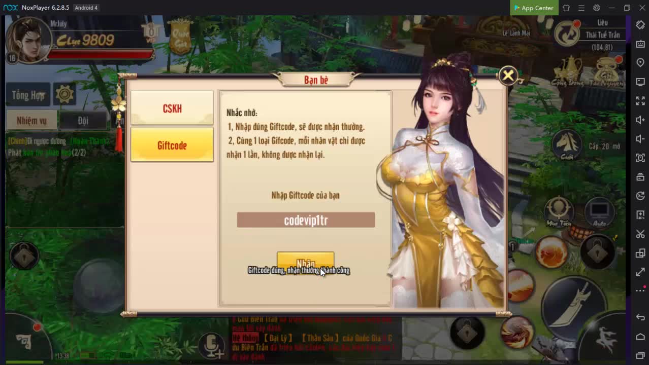 Cách nhận và nhập giftcode Tiêu Dao Mobile