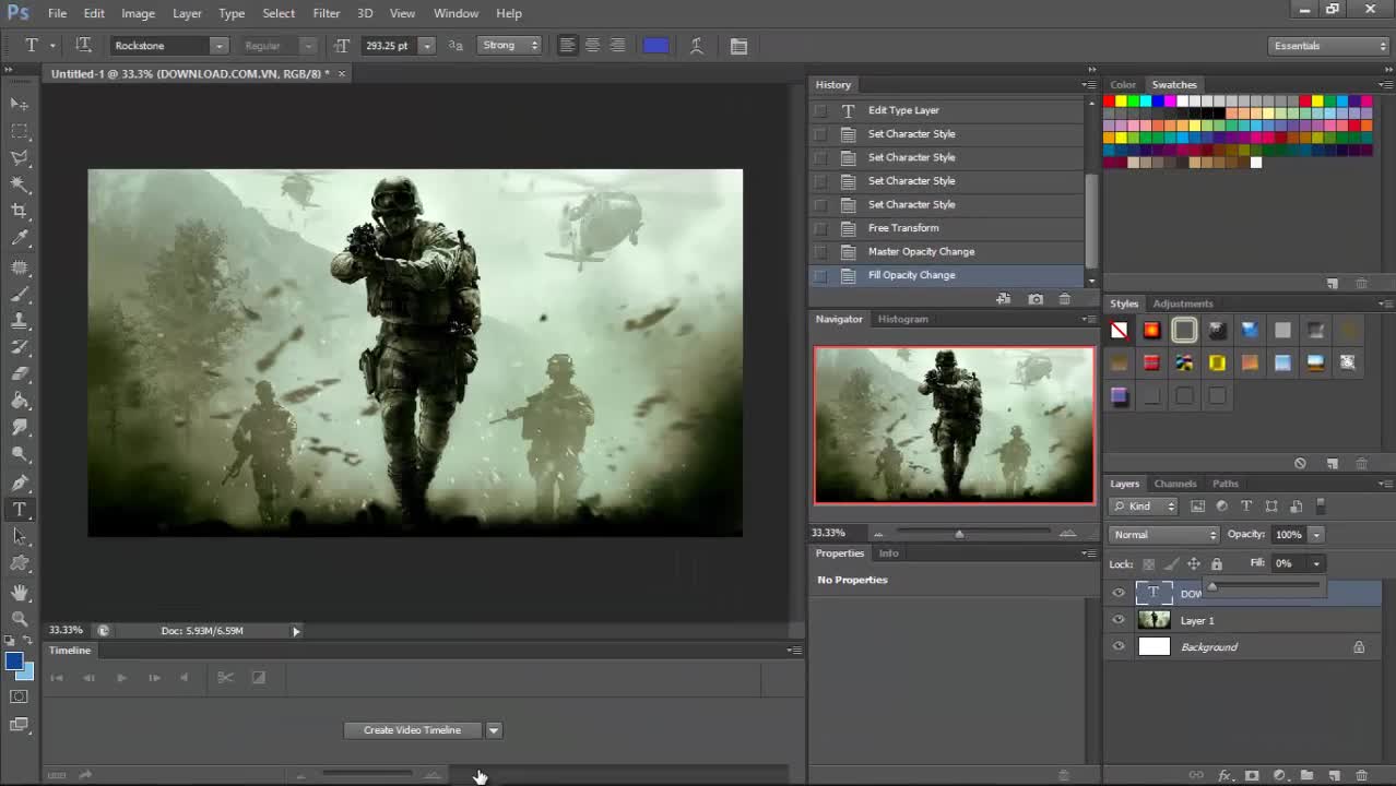Cách làm chữ trong suốt trên Photoshop