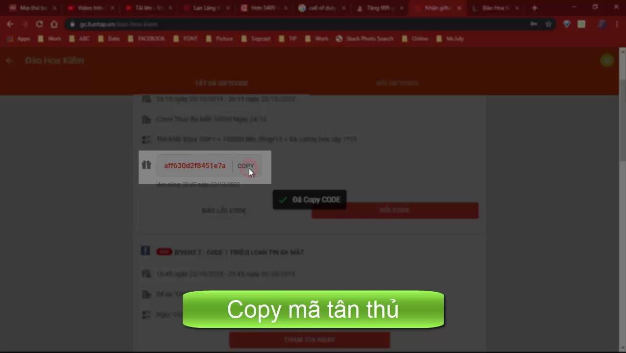 Cách đổi giftcode Đào Hoa Kiếm