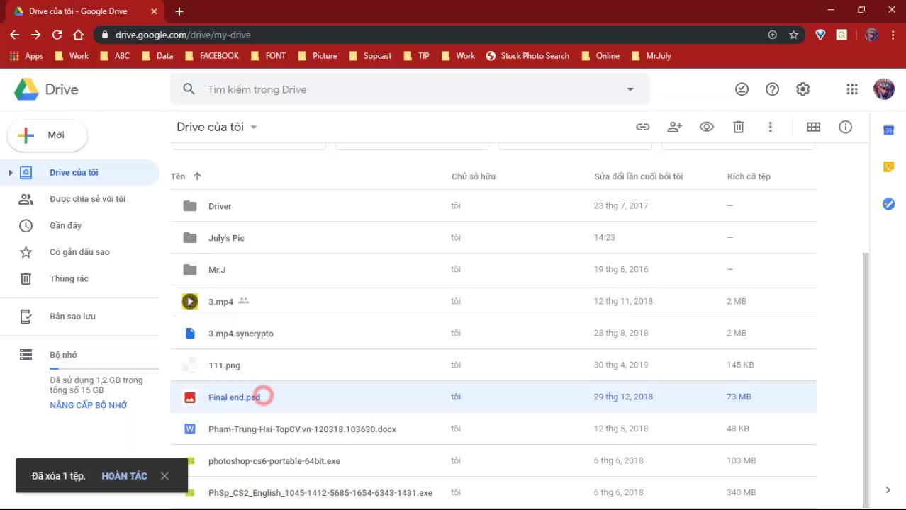 Xóa và phục hồi dữ liệu trên Google Drive