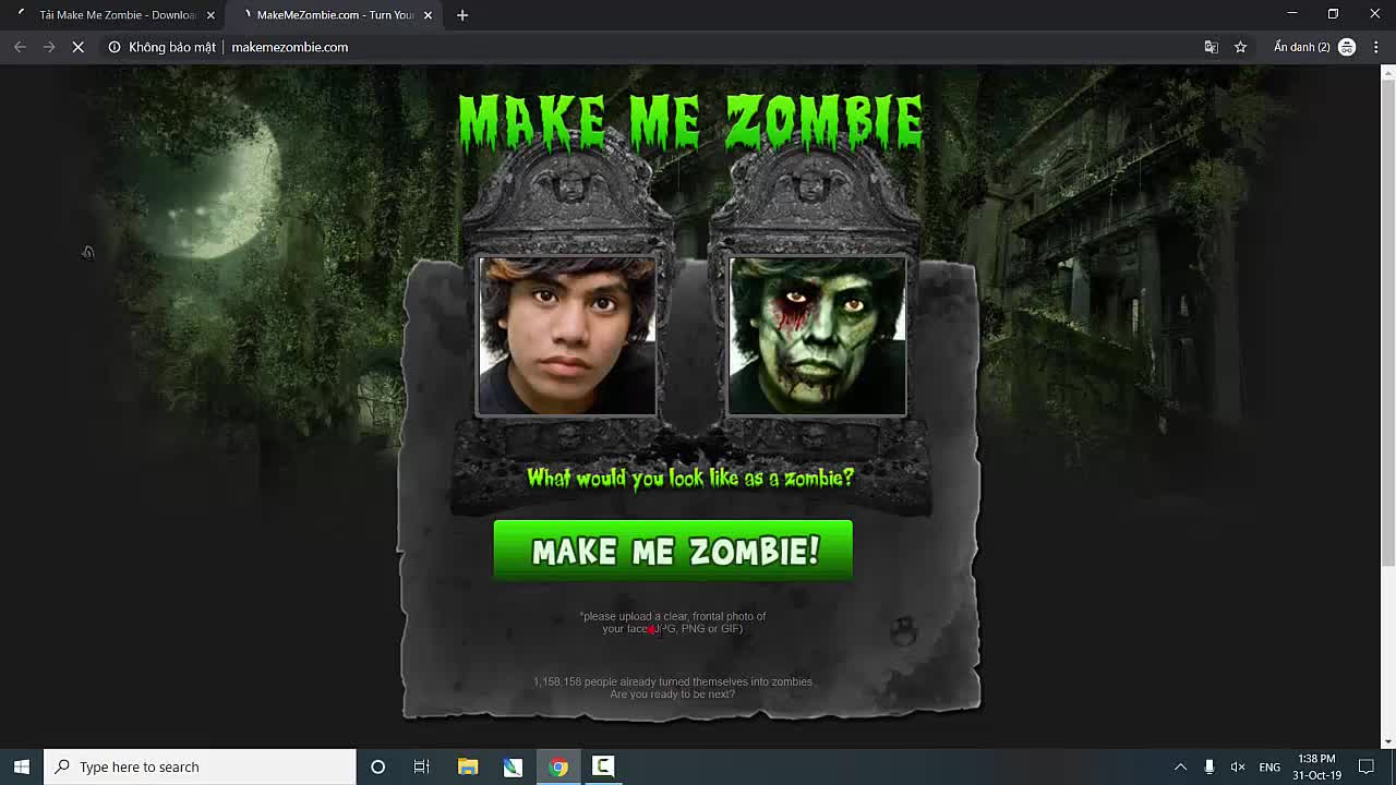 Cách tạo ảnh Zombie trực tuyến bằng MakeMeZombie - Download.com.vn