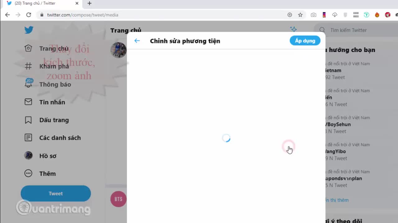 Cách chỉnh ảnh đăng lên Twitter PC