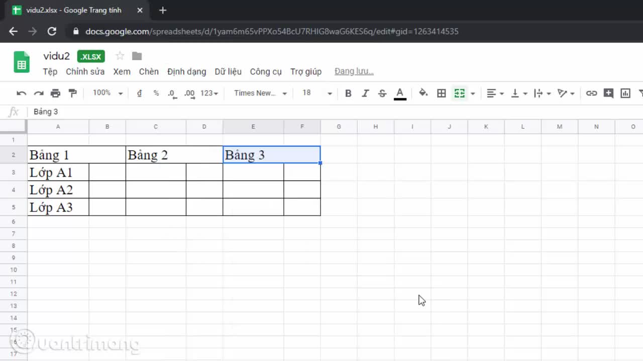 Hướng dẫn gộp ô trong Google Sheets
