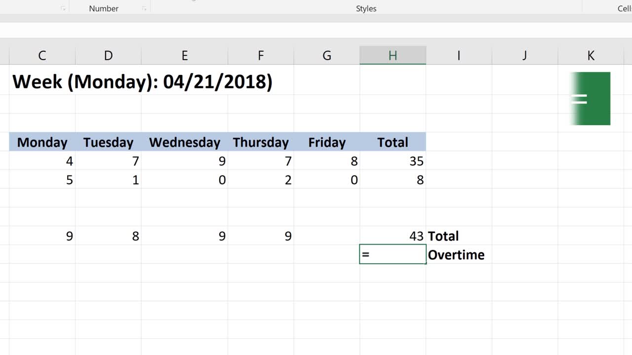 Phép trừ trong Excel