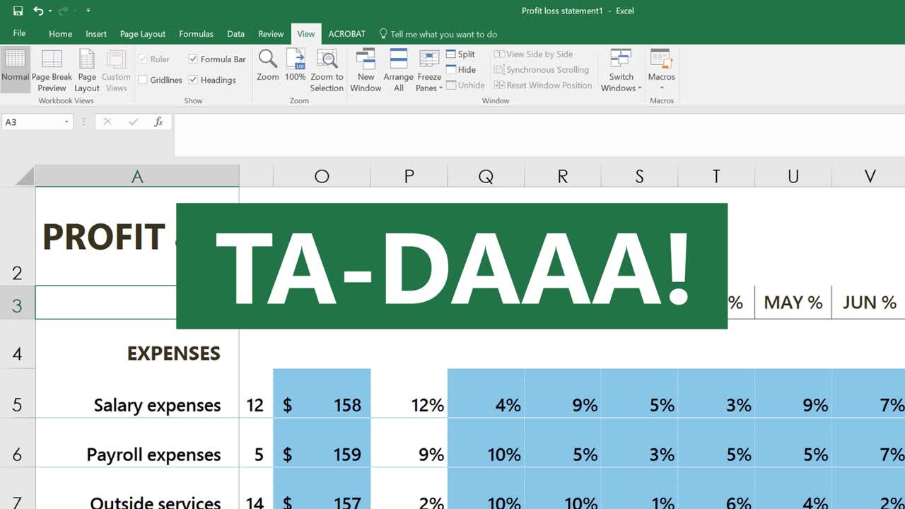 Đóng băng cột & ô trong Excel