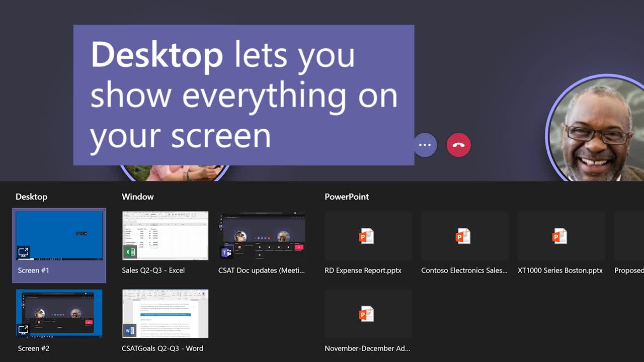 Show screen Microsoft Teams