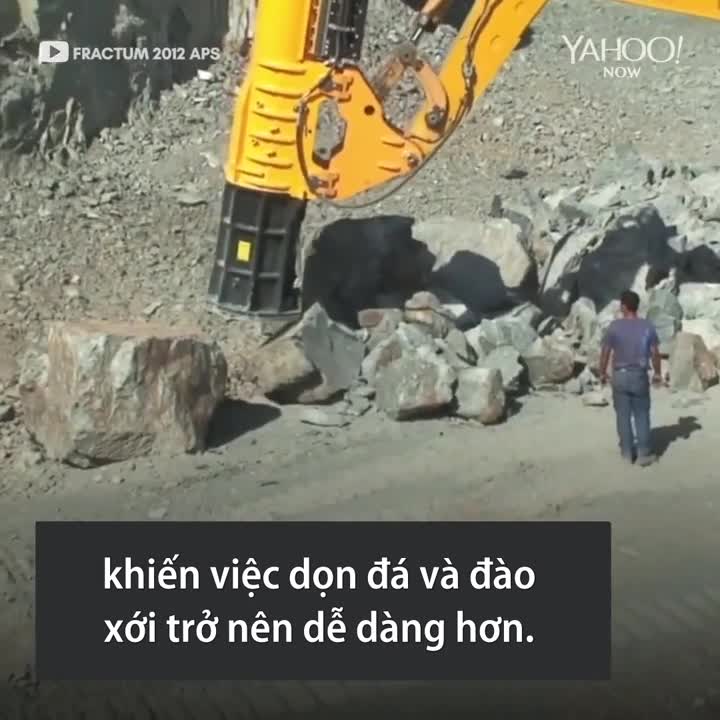 Cỗ máy xẻ vỡ đá tảng trong nháy mắt