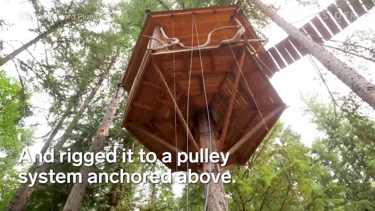 Reach This Tree House With A Bike Elevator