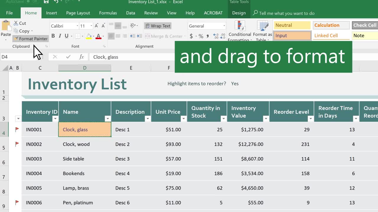 Sao chép định dạng ô trong Excel