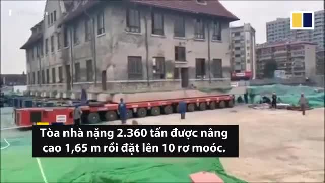 Trung Quốc di dời tu viện trăm tuổi trong 82 phút