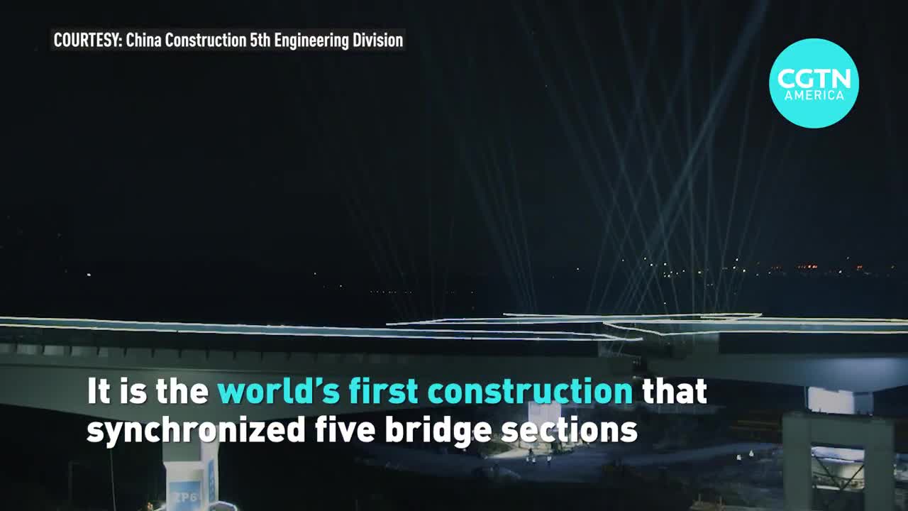 World record China rotates five bridge sections into one overpass