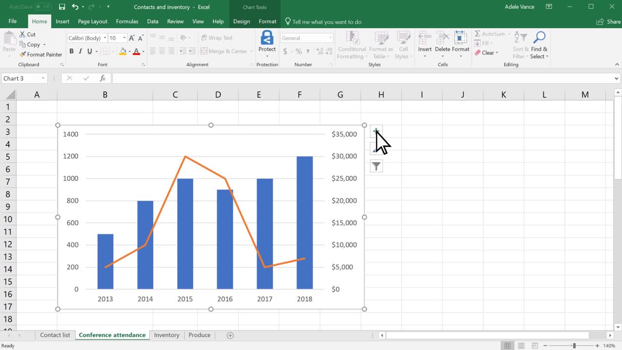 Hiện hoặc ẩn chú giải biểu đồ trong Excel 