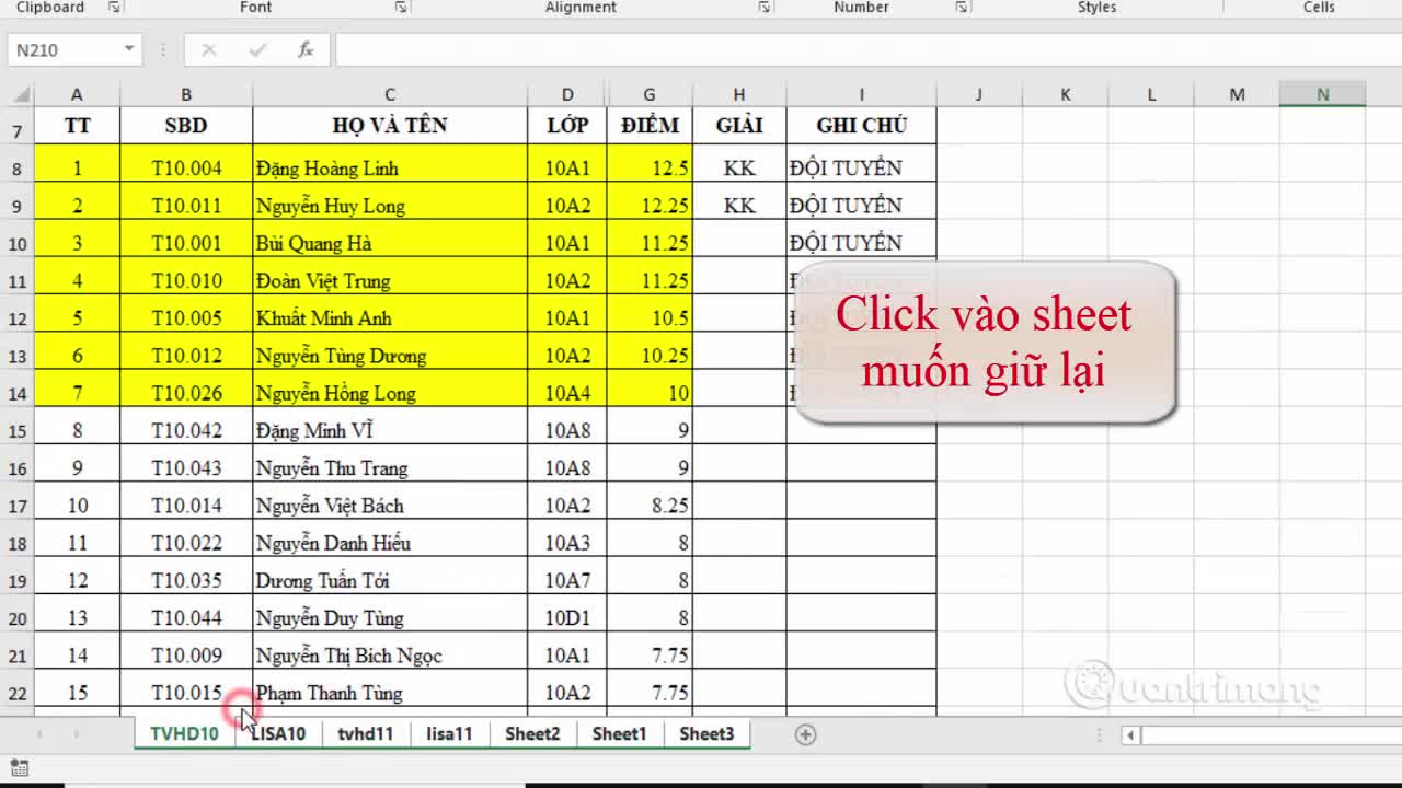 Cách xóa nhanh nhiều sheet trong Excel