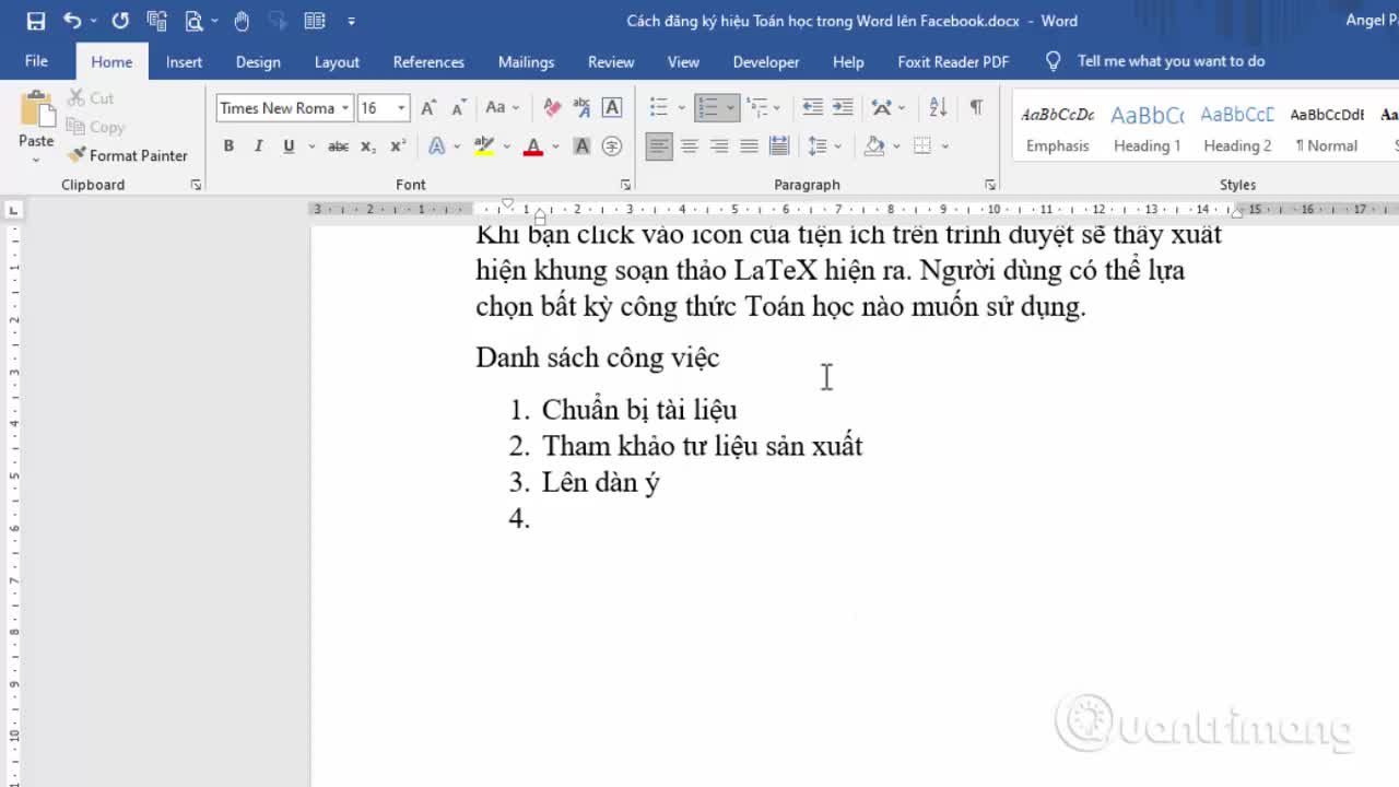 Cách tắt chế độ đánh số thứ tự tự động trong Word