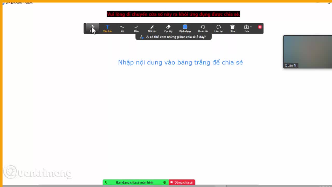 Cách vẽ trên Zoom máy tính